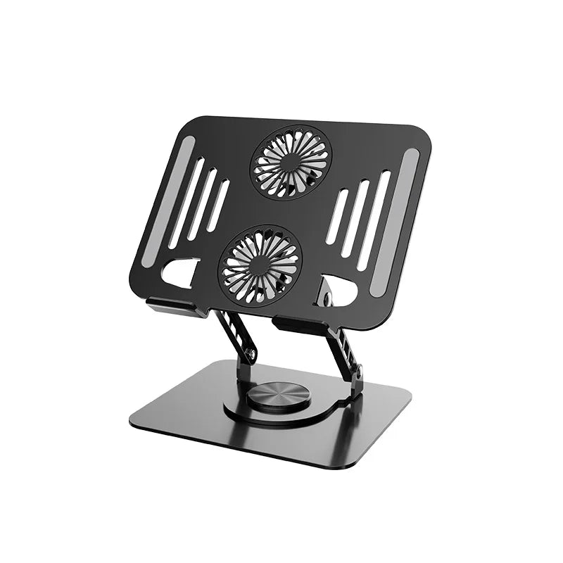 360 ° rotating metal laptop cooling bracket, desktop with fan, flat support frame raised