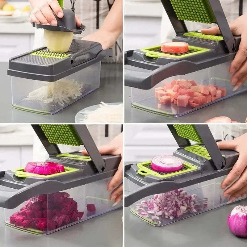 14 in 1 Multifunctional Vegetable Chopper Grate Food Handle Food Chopper Vegetable Slicer Dicer Cut Kitchen Items cocina