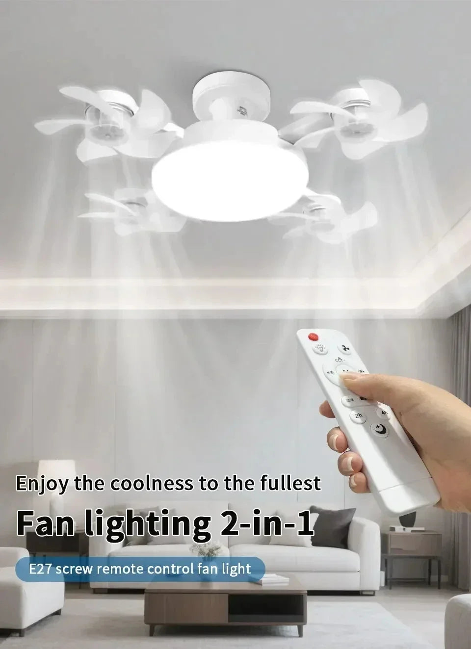 Drone E27 Ceiling Lamp With Remote Control Electric Fan Light Home Decor Bedroom Children's Study Dining Living Room Fan Lights