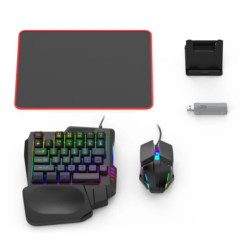 5 in 1 Keyboard Mouse Gaming Converter Bluetooth-Compatible 5.3 for PUBG Gaming Keyboard and Mouse Combo for Android System