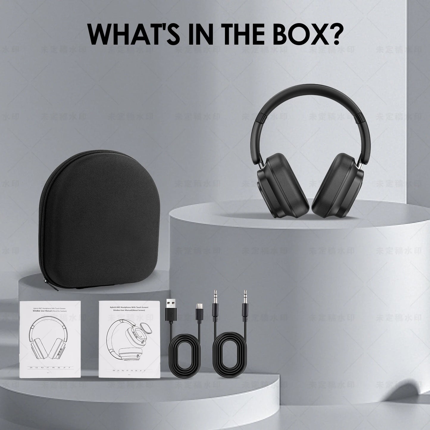 Siindoo NEWEST ANC930Plus Hybrid ANC Wireless Headphone, With Multi Magnetic Touch Control LED Screen AND APP Download 1GB MP3