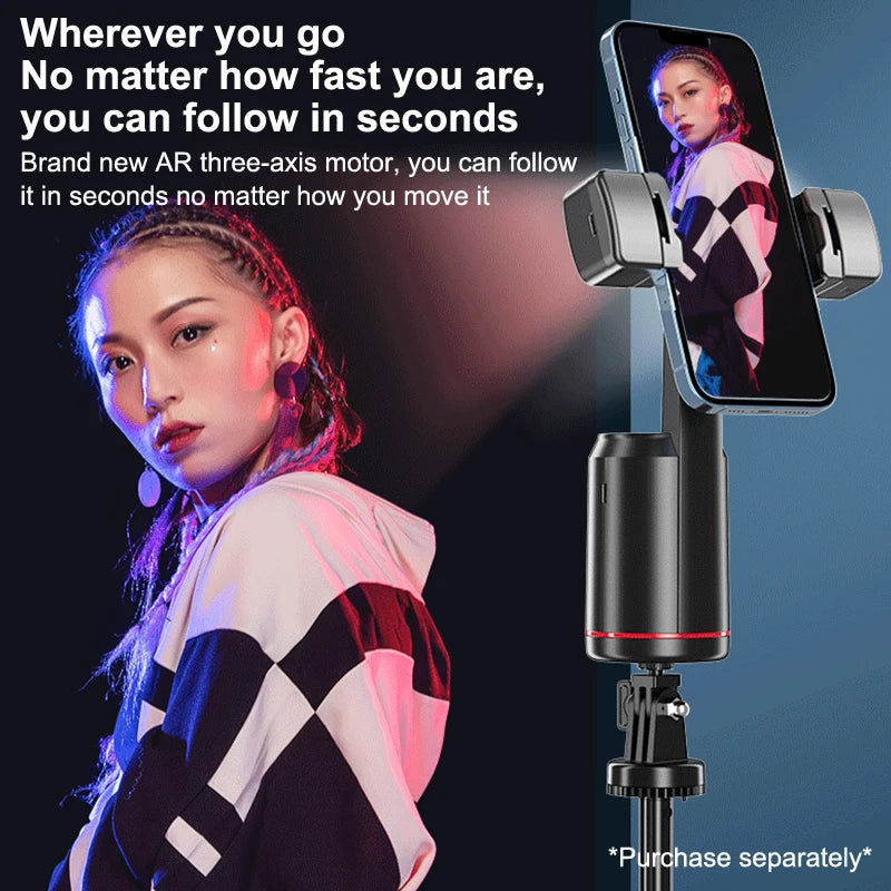 360° Rotation Gimbal Stabilizer AI Auto Face Tracking Phone Holder Desktop Tracking Gimbal With Remote For Live Vloging Video