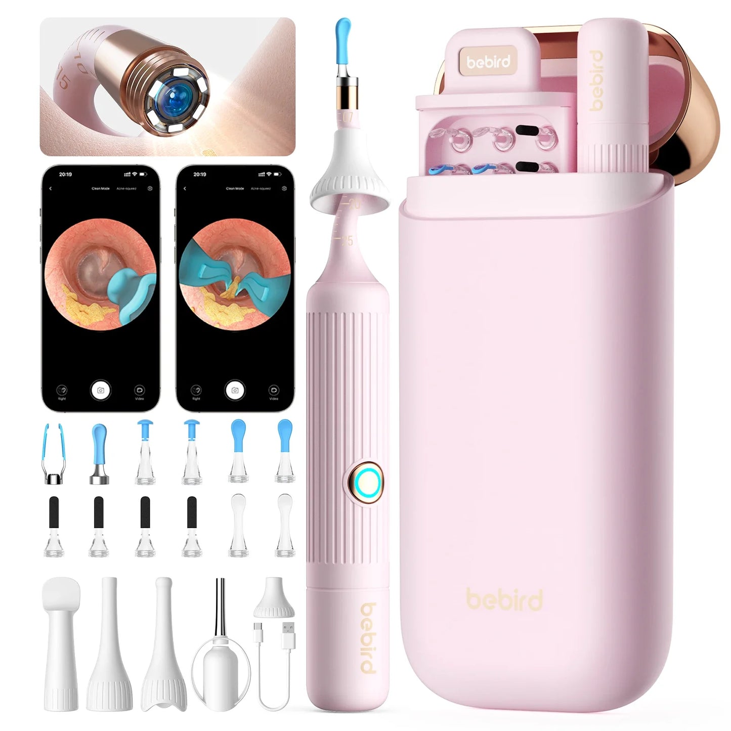 Original Bebird EarSight Plus I35R-R37R-D39R Compact All-in-1 Visual Ear Wax Remover Portable Ear Cleaner Oral Otoscope Camera