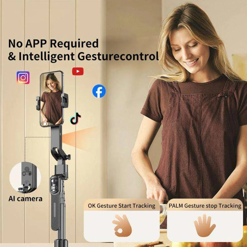 FUNSNAP A8 Cell Phone Head Stabilizer Metal Quadrupod Bluetooth Remote Control  Anti-shake Universal Dual-light Models