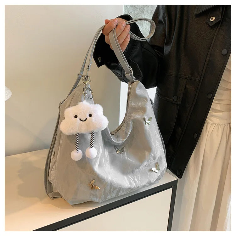 Large Capacity Bag Female Niche Design Commuter Multi-functional Fresh Butterfly Double Single Shoulder Crossbody Backpack