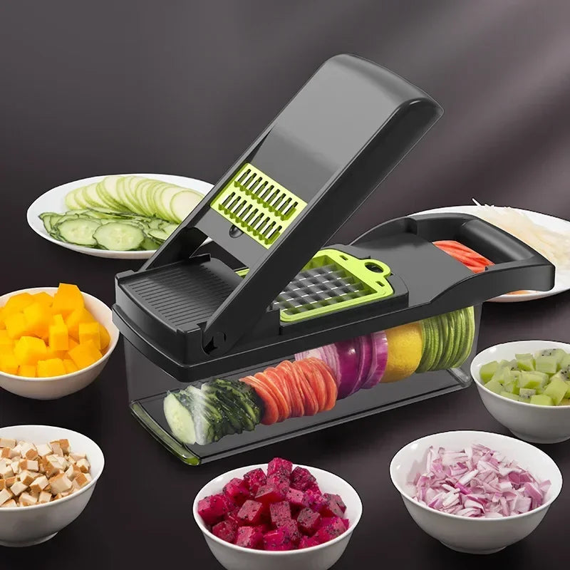14 in 1 Multifunctional Vegetable Chopper Grate Food Handle Food Chopper Vegetable Slicer Dicer Cut Kitchen Items cocina