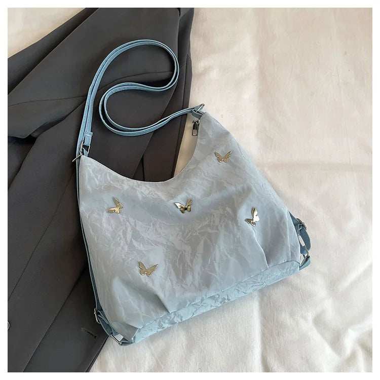 Large Capacity Bag Female Niche Design Commuter Multi-functional Fresh Butterfly Double Single Shoulder Crossbody Backpack