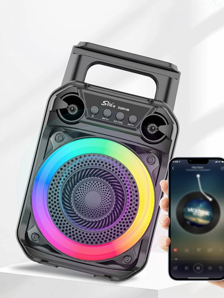 Portable Speaker Stereo Sound Wireless Speaker Rich Bass Karaoke Speaker Subwoofer Suitable for Home Theater Outdoor Dance Party