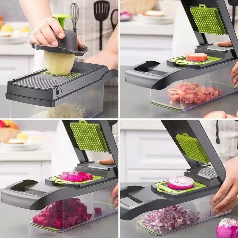 14 in 1 Multifunctional Vegetable Chopper Onion Chopper Handle Food Grate Food Chopper Kitchen Vegetable Slicer Dicer Cut