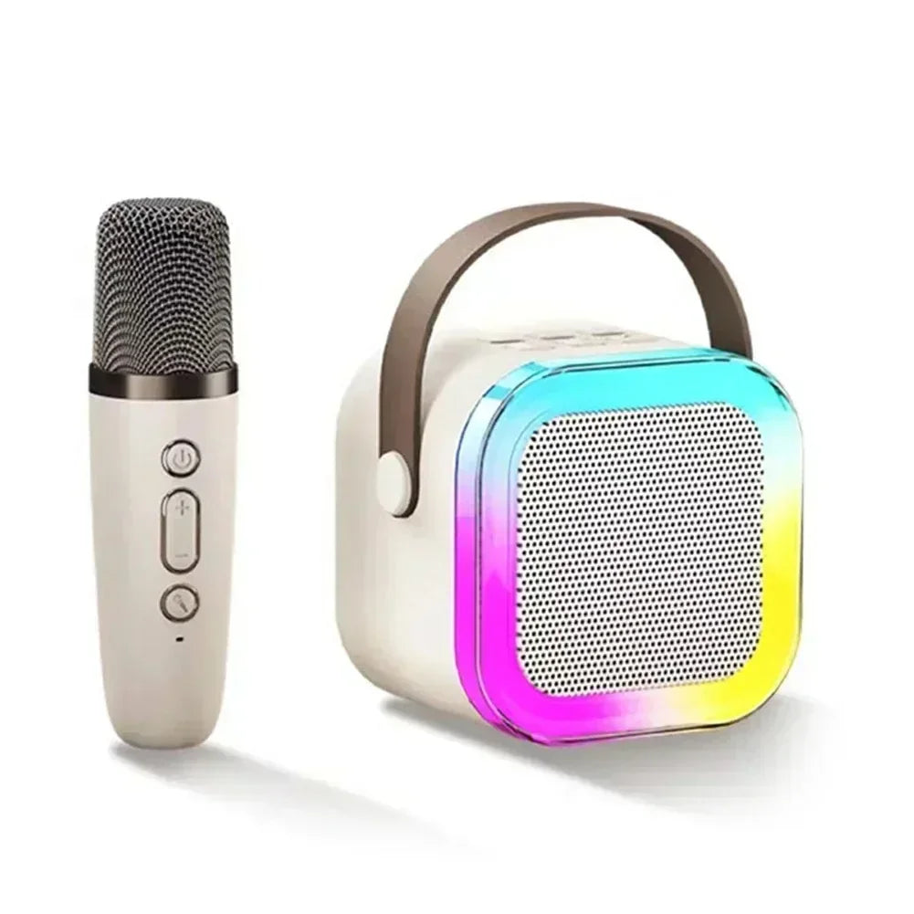 Bluetooth K12 Karaoke Machine Portable 5.3 PA Speaker System with Single Dual  Wireless Mic Home Family Singing Children's Gifts