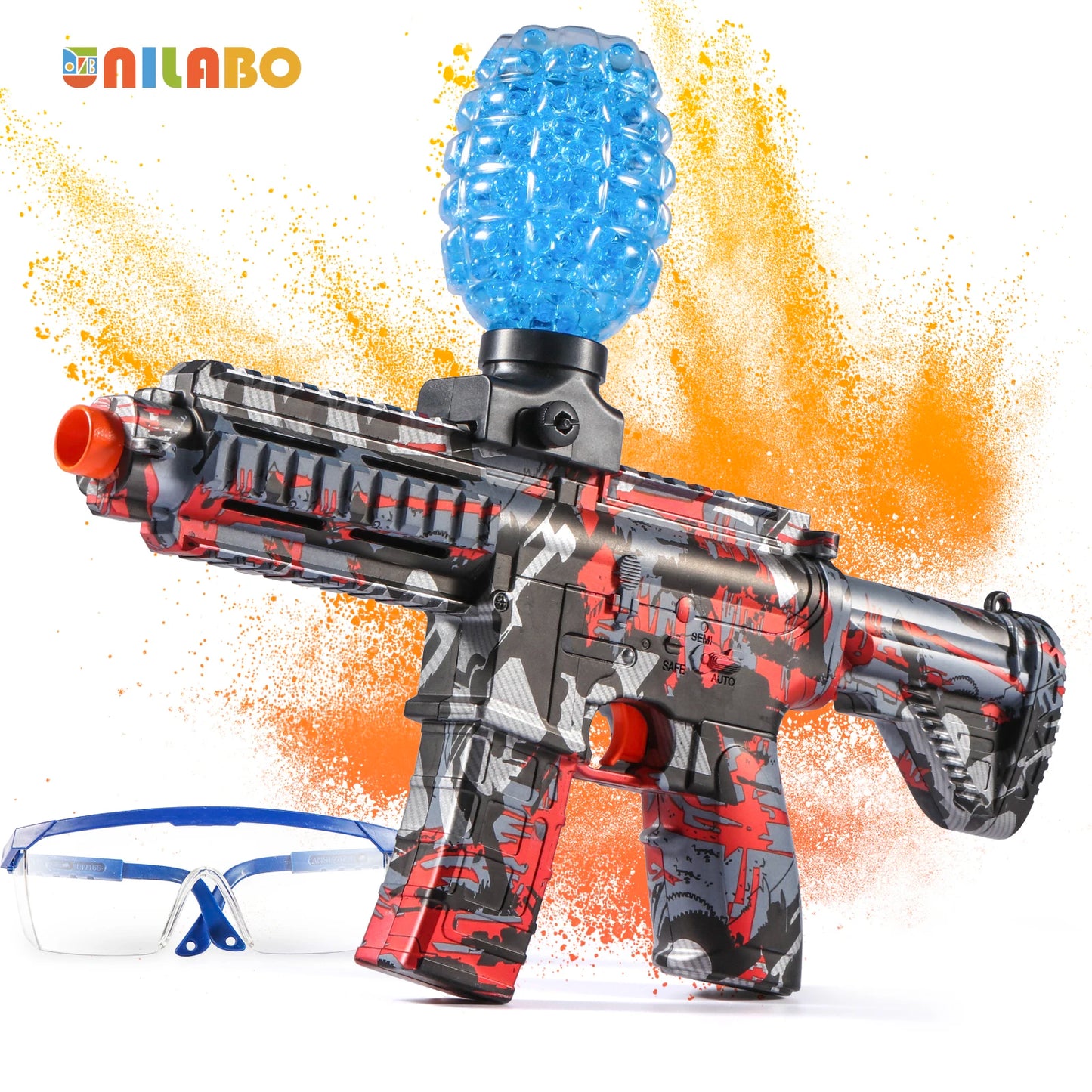 M416 Electric Ball Blaster Toy Gun - High-Speed, Metallic Finish, Rechargeable - Halloween Thanksgiving Gift