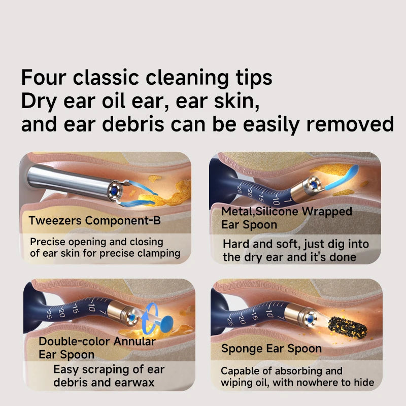 Original Bebird EarSight Plus I35R-R37R-D39R Compact All-in-1 Visual Ear Wax Remover Portable Ear Cleaner Oral Otoscope Camera