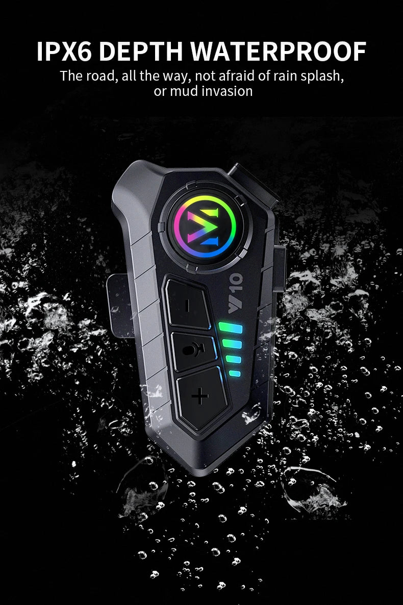 Helmet Bluetooth Earphones Y10 Waterproof Noise Reduction Motorcycle Earphones Soft Mac Helmet Earphones