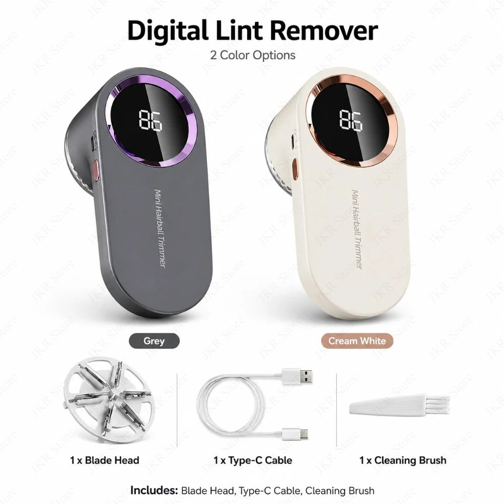Portable Electric Fabric Shaver USB Rechargeable Lint Remover with LED Clothes Fuzz Pellet Hair Cleaner for Sweater Coat Care