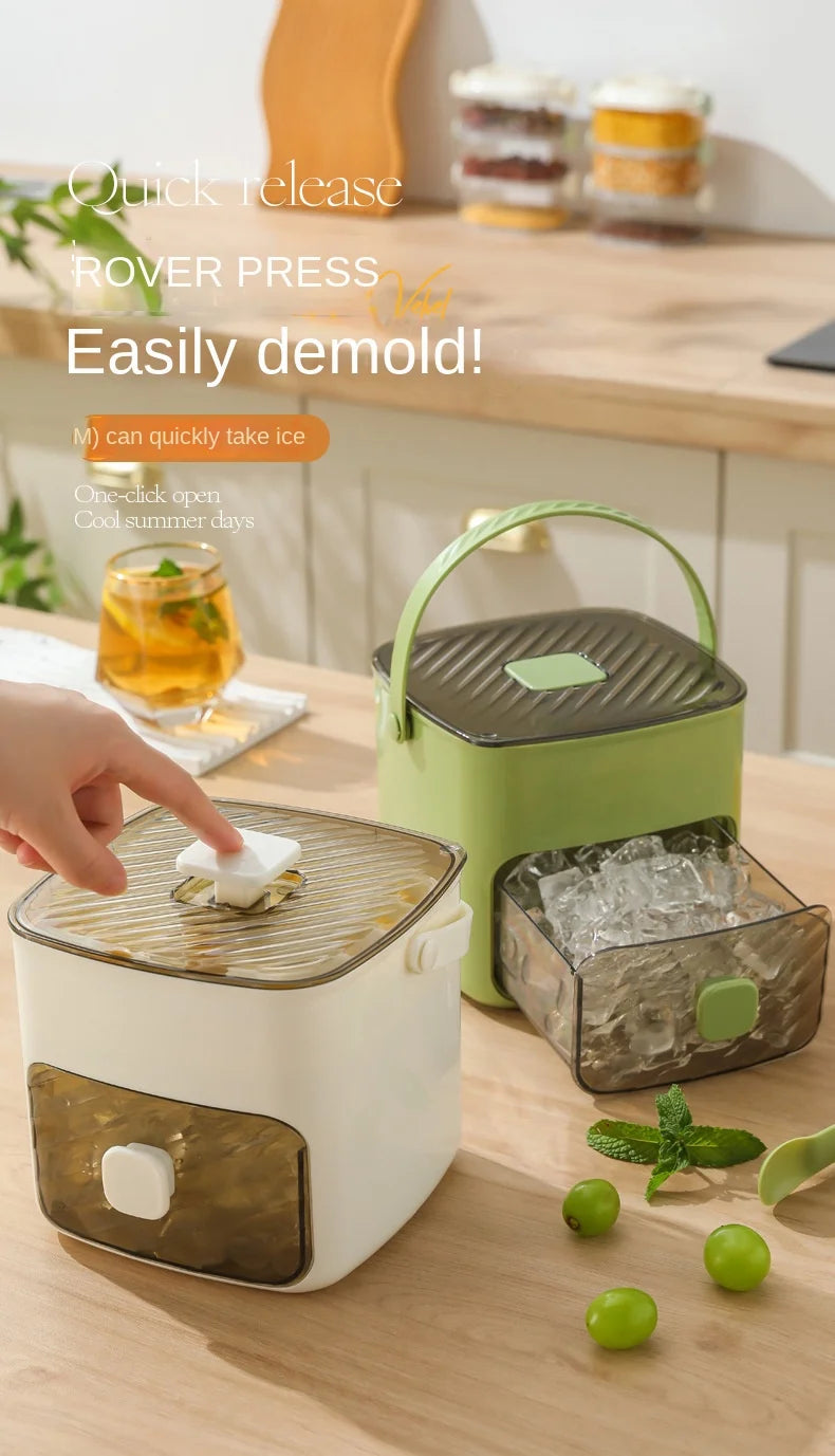 1PC ice making box press type ice mold easy to demold large capacity ice bucket camping home multifunctional ice maker