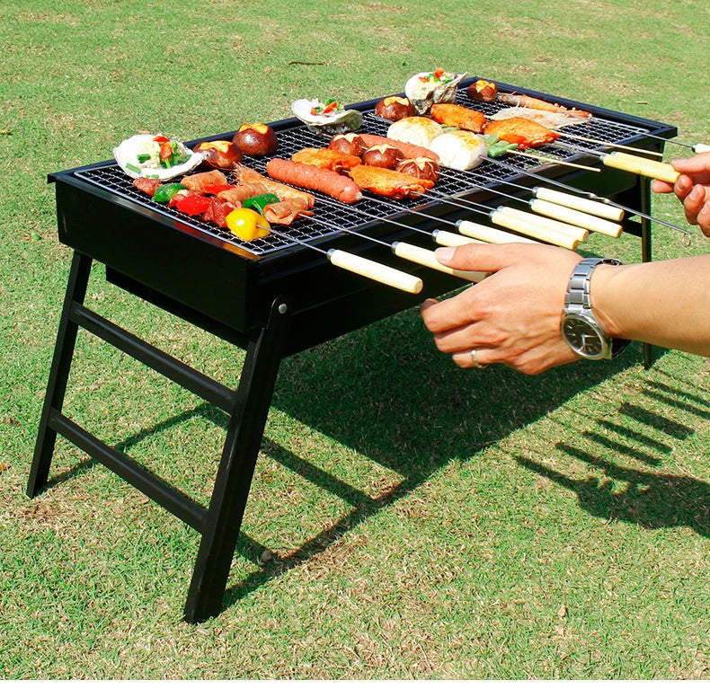 Outdoor Portable Carbon Barbecue Stove for Picnic Garden Party Cooking Terrace Camping Travel Folding Mini BBQ Grill