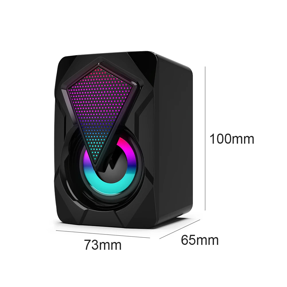 X2 USB Powered Computer Speakers 3Wx2 Multimedia Bass Speakers with RGB Light