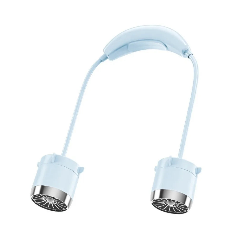 Low Noise Hanging Neck Fan 360° Bendable USB Rechargeable Neck Electric Fan Hands-Free Foldable Around Neck Cooler
