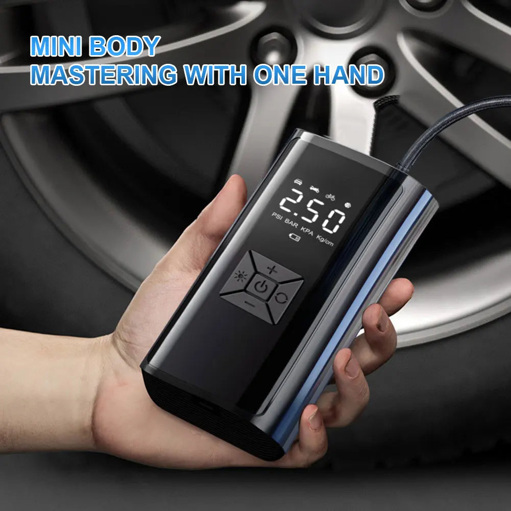120W Handheld Air Compressor Wireless/Wired Without any battery Inflatable Pump Portable Air Pump Tire Inflator Digital for Car