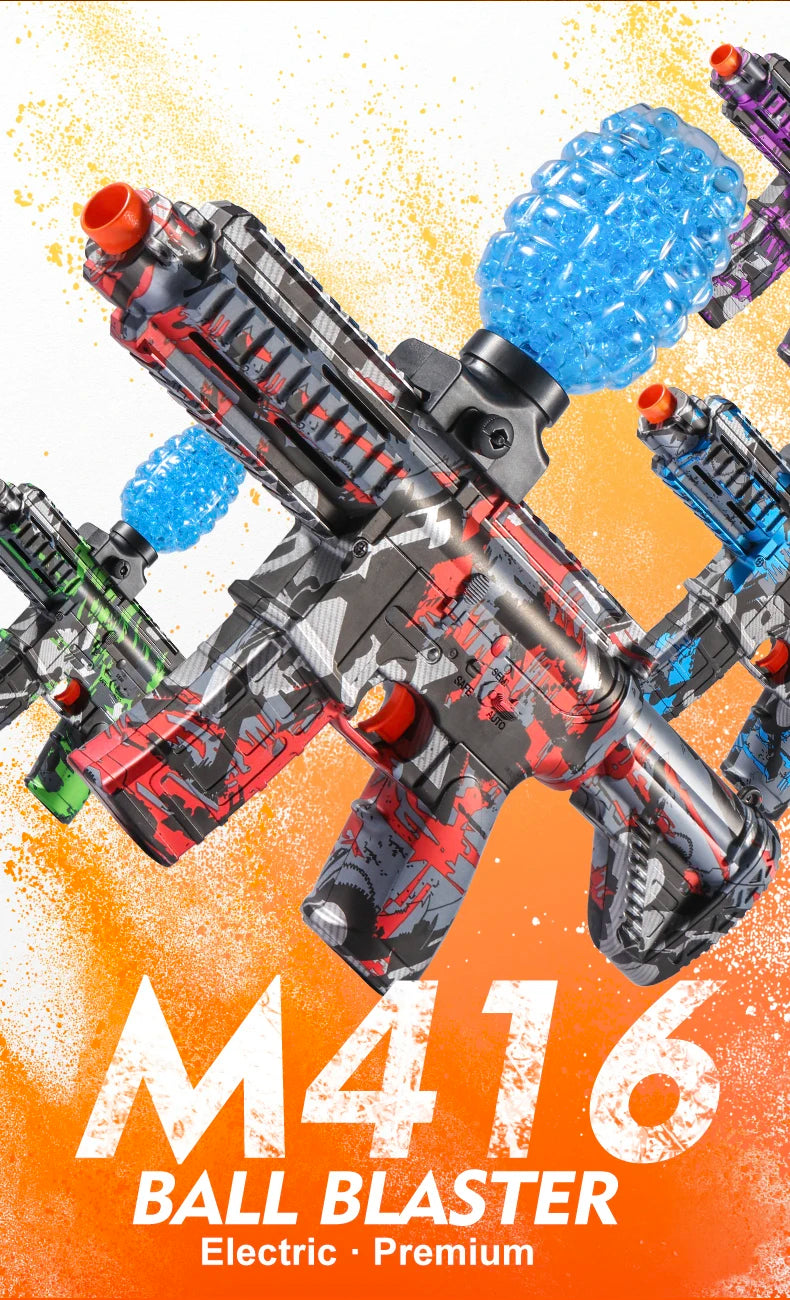 M416 Electric Ball Blaster Toy Gun - High-Speed, Metallic Finish, Rechargeable - Halloween Thanksgiving Gift