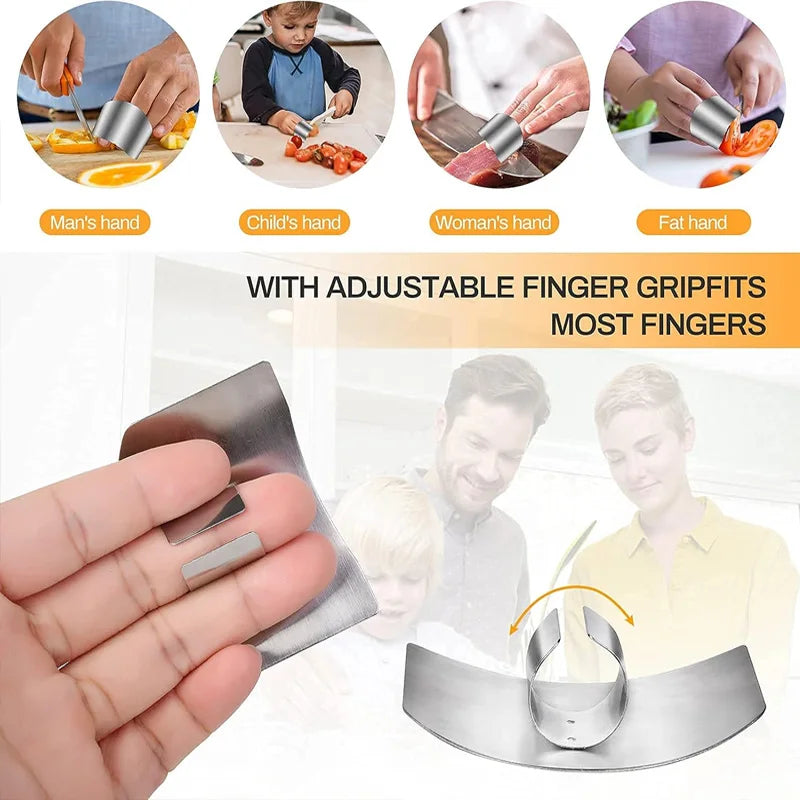 Food Grade Stainless Steel Finger Guard - Kitchen Slicing Safety Protector for Vegetable Cutting, Anti-Cut Glove Alternative
