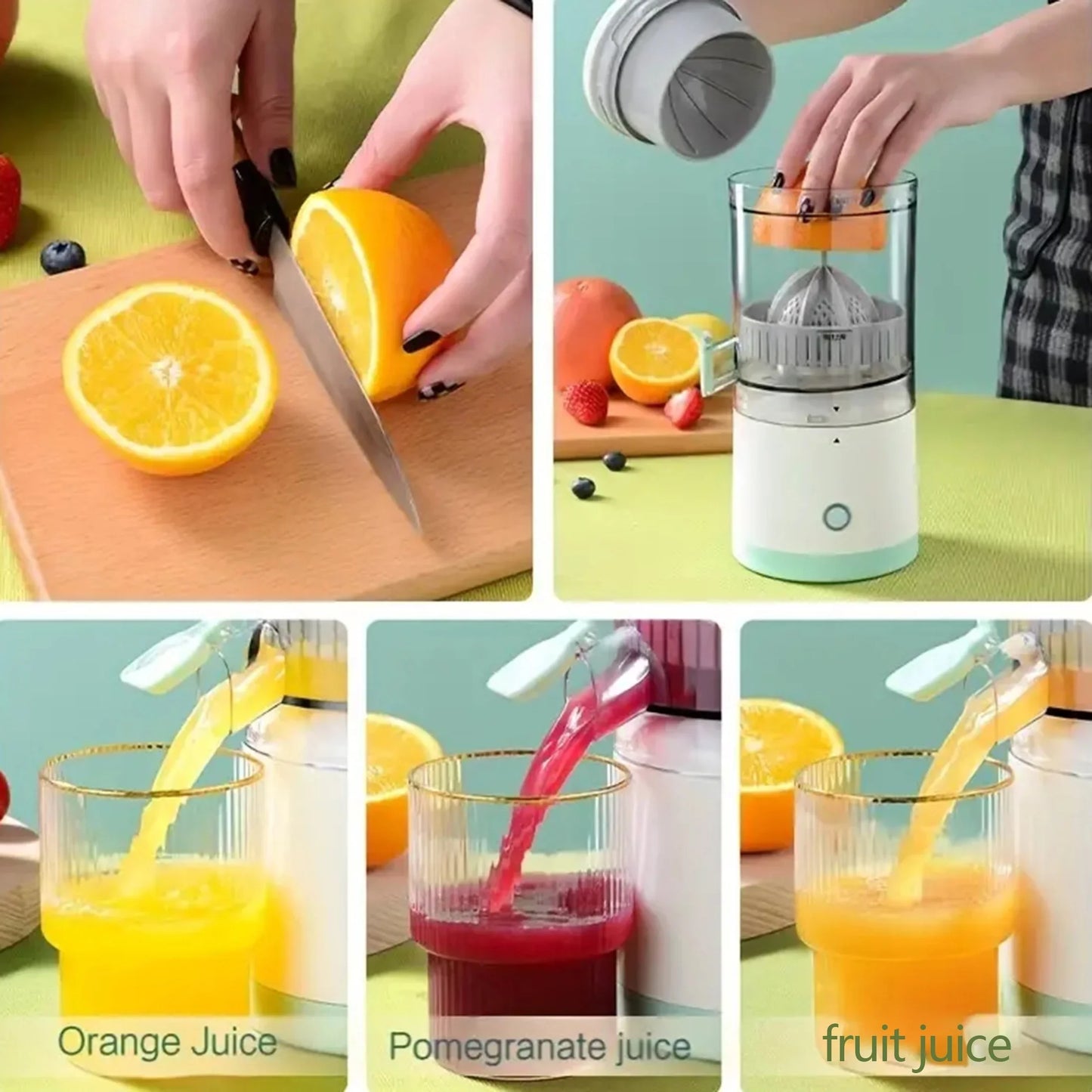 Electric juicer USB rechargeable citrus lemon juicer wireless fruit blender automatic fresh juicer