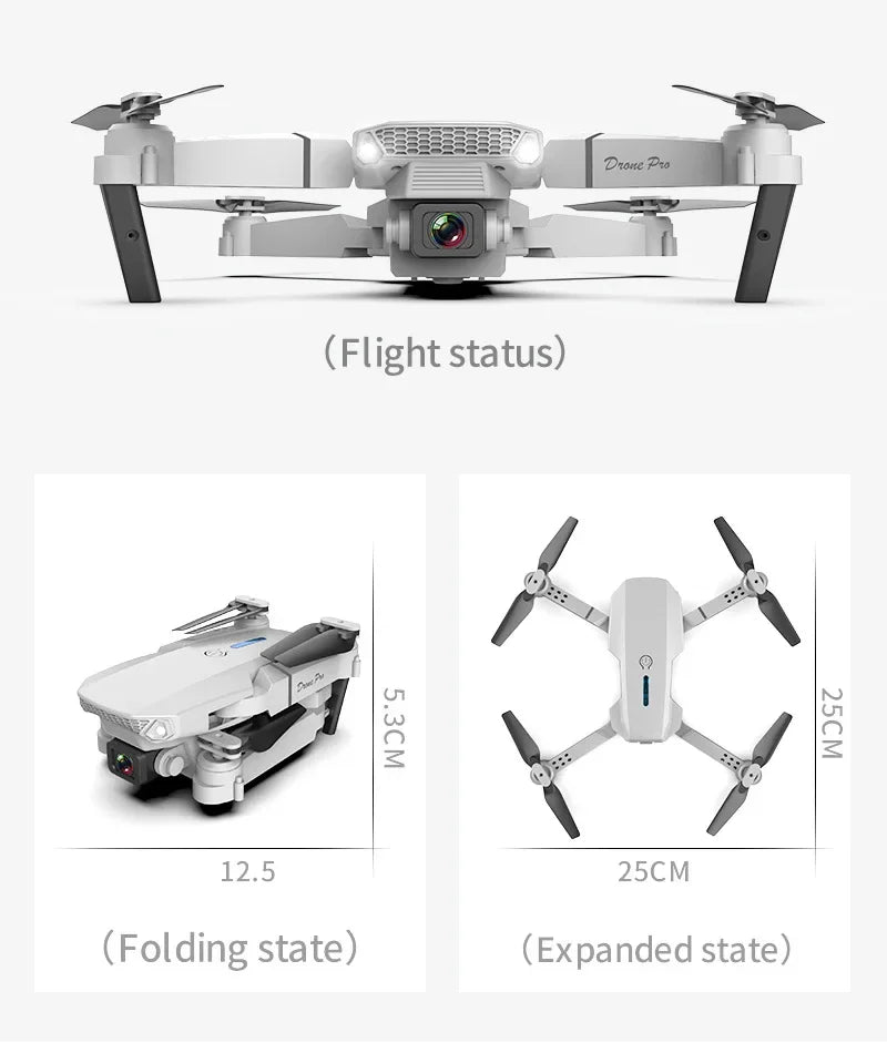 E88 Pro WiFi FPV Drone 4K HD Camera Height Hold Foldable Quadcopter Ideal Gift for Beginners