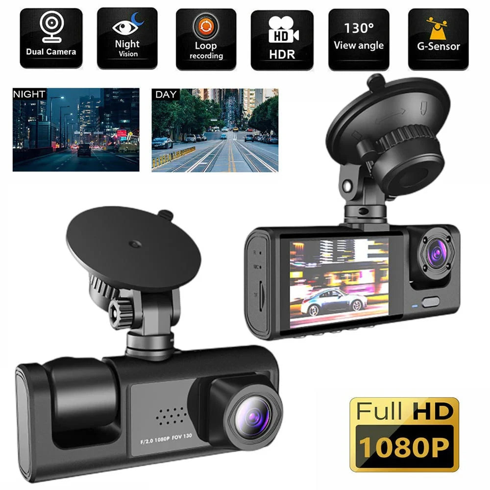 A22 1080P DVR Car Recorder 2-inch Screen Front and Rear Cameras Car Recorder 32G/64g Supports Night Vision Loop