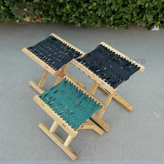 Folding Wood Step Stool Small Shoe Outdoor Space Saving Foot Stool Modern Camping Fishing Ergonomic Tabouret Patio Furniture