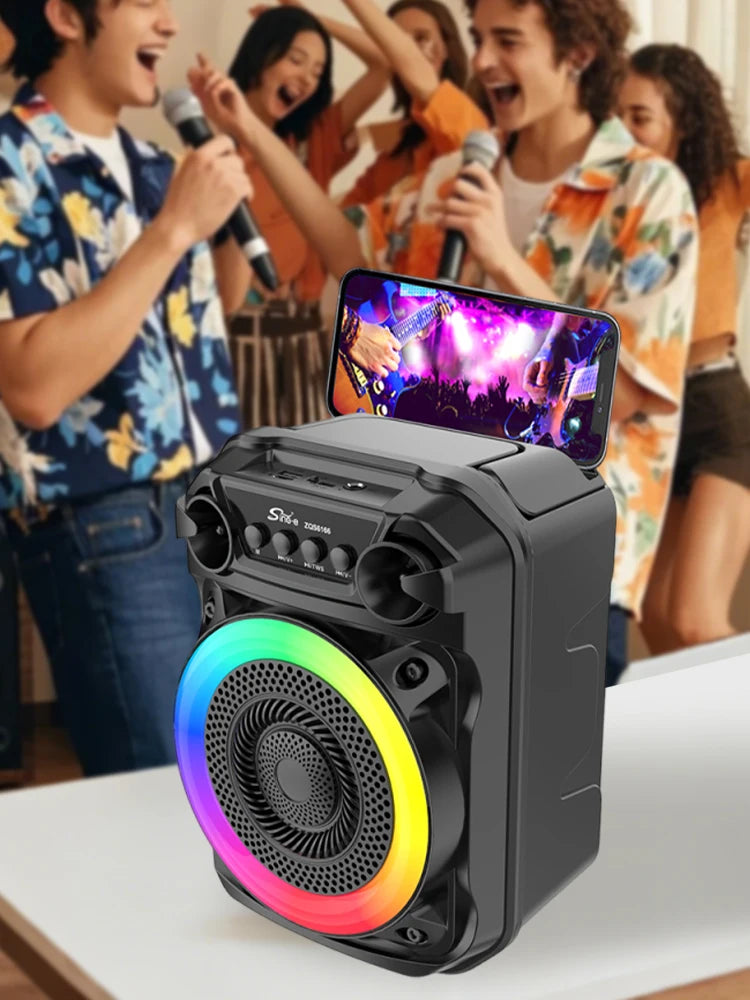 Portable Speaker Stereo Sound Wireless Speaker Rich Bass Karaoke Speaker Subwoofer Suitable for Home Theater Outdoor Dance Party