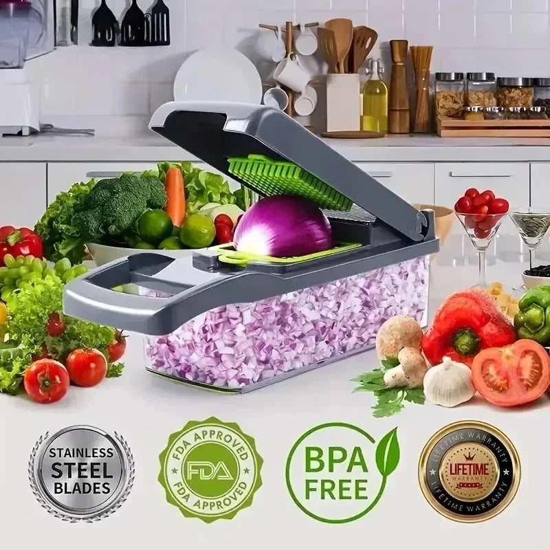 14 in 1 Multifunctional Vegetable Chopper Grate Food Handle Food Chopper Vegetable Slicer Dicer Cut Kitchen Items cocina