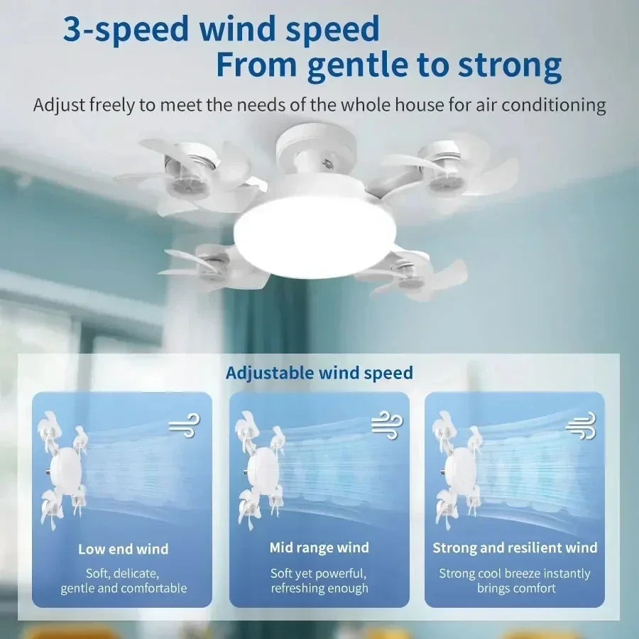 Drone E27 Ceiling Lamp With Remote Control Electric Fan Light Home Decor Bedroom Children's Study Dining Living Room Fan Lights