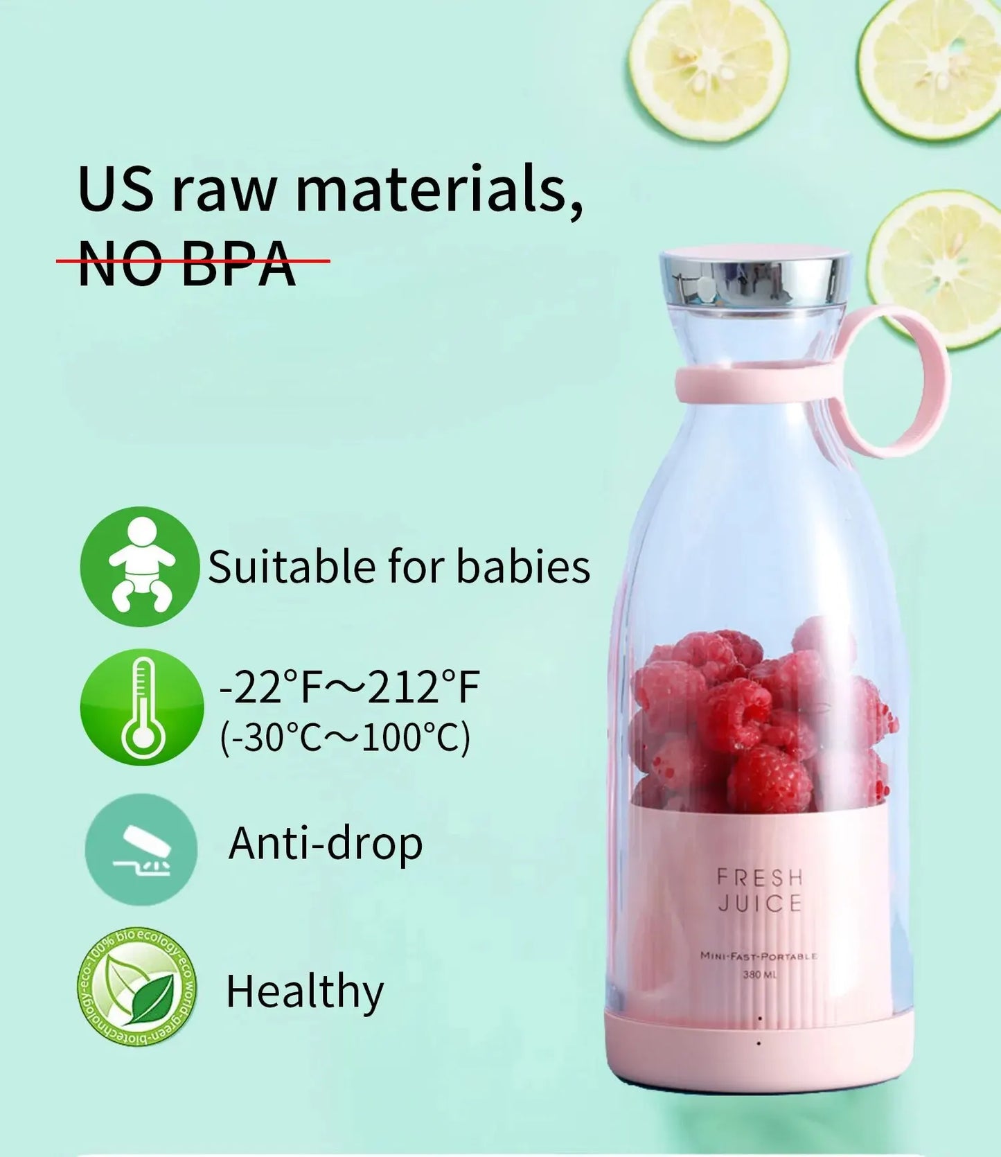 Wireless Charging 4 Blades Electric Juicer Mini Portable Blender Fruit Mixers Extractors Multifunction Juice Maker Machine