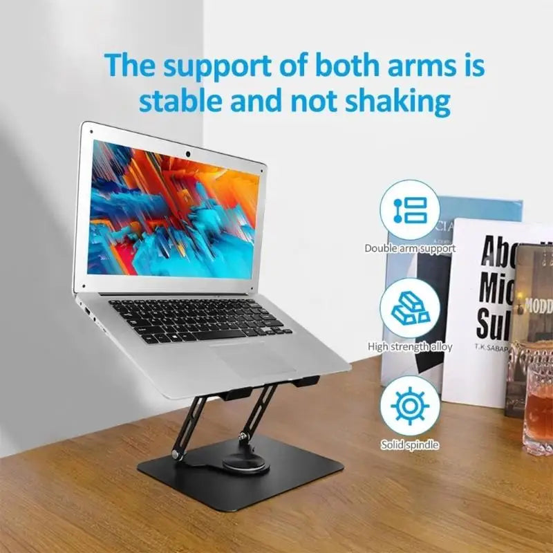G8DB 360° Rotating Laptop Stand, Notebook Holder Height Adjustable Carbon Steel