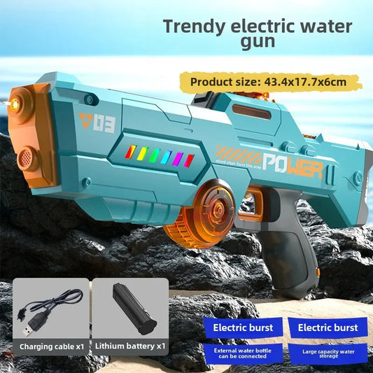 Electric Water Gun Continuous Firing Watergun Automatic Water Absorption Large Capacity Squirt Gun Pool Beach Outdoor Toy