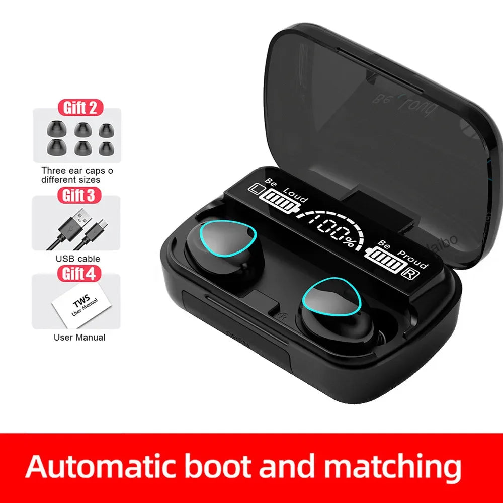 M10 Wireless Headphone Bluetooth Earphones Waterproof Earpieces Sport Earbuds For Smartphone Laptop Notebook TWS Music Headset