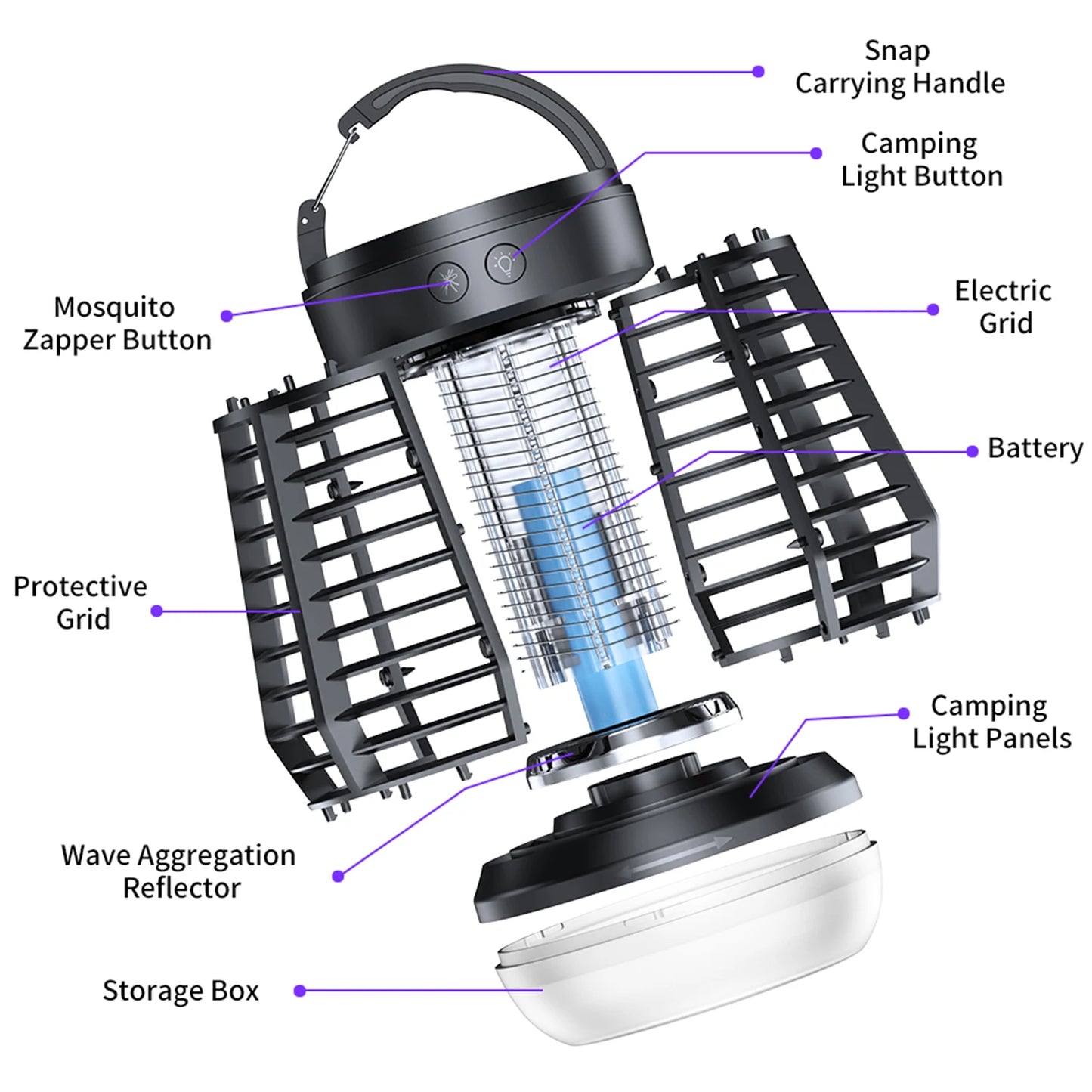 Electric Mosquito Lamp USB Charging Two-In-One Portable Mosquitoes Household portable outdoor electric shock mosquito killer