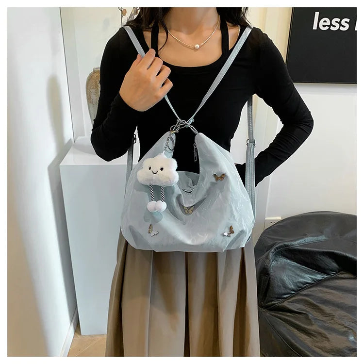 Large Capacity Bag Female Niche Design Commuter Multi-functional Fresh Butterfly Double Single Shoulder Crossbody Backpack
