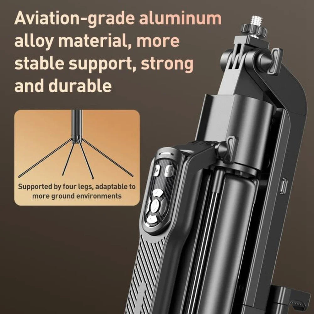 FUNSNAP A8 Cell Phone Head Stabilizer Metal Quadrupod Bluetooth Remote Control  Anti-shake Universal Dual-light Models