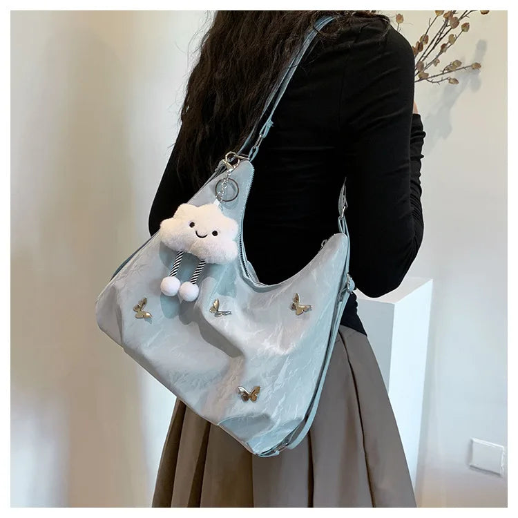 Large Capacity Bag Female Niche Design Commuter Multi-functional Fresh Butterfly Double Single Shoulder Crossbody Backpack