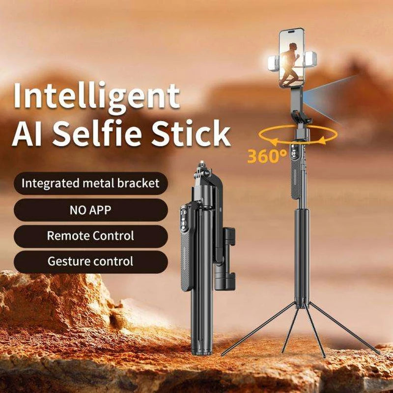 FUNSNAP A8 Cell Phone Head Stabilizer Metal Quadrupod Bluetooth Remote Control  Anti-shake Universal Dual-light Models