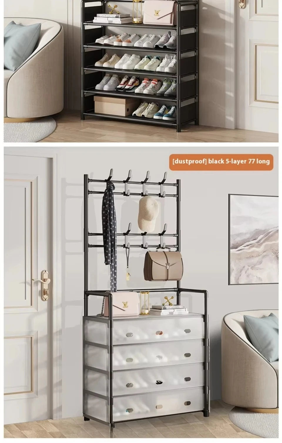 Hat hanger shoe multi-sided shoe rack simple floor shoe and hat load-bearing living room storage rack
