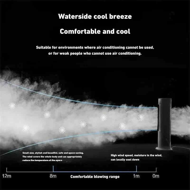 Double-Headed Spray Air Conditioner Fan 3 Speeds Rechargeable USB Desk Air Cooler Night Light Remote For Office Home