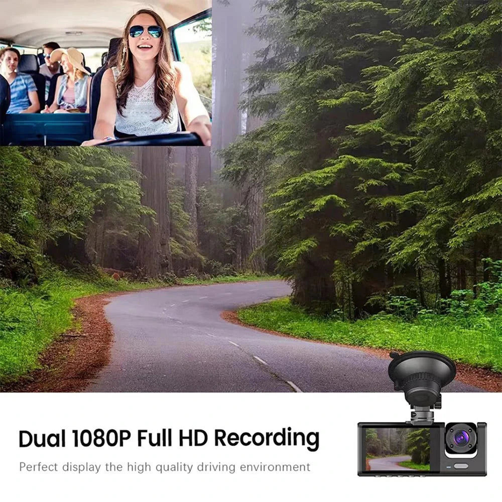 A22 1080P DVR Car Recorder 2-inch Screen Front and Rear Cameras Car Recorder 32G/64g Supports Night Vision Loop
