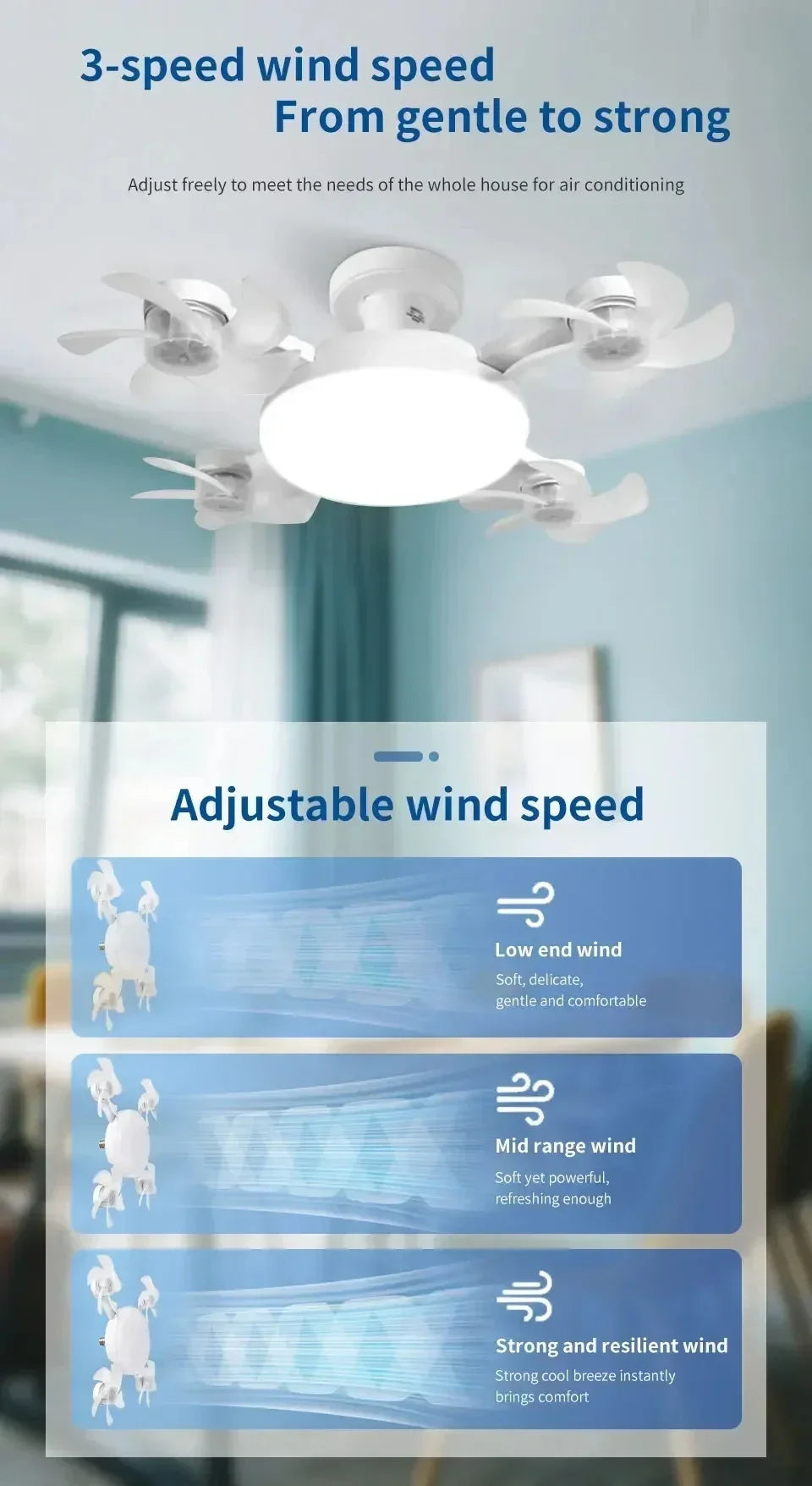Drone E27 Ceiling Lamp With Remote Control Electric Fan Light Home Decor Bedroom Children's Study Dining Living Room Fan Lights