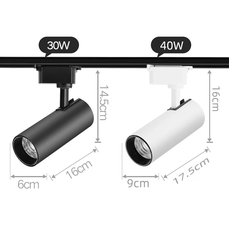 LED Track Light Set 30W Track Lamp 180-265V COB Spotlights Rail Lighting Fixture for Home Lighting Living Room Track Lighting