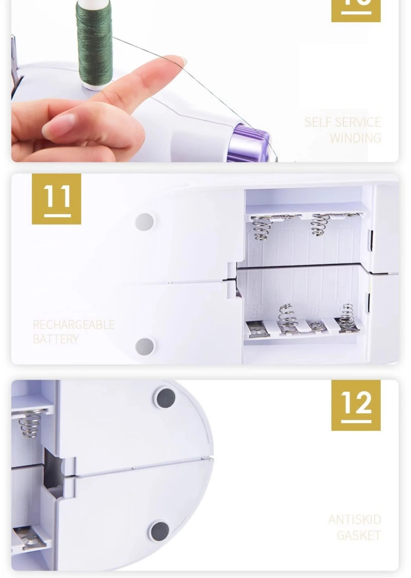 Mini Sewing Machine with Extension Station Table for Beginners, Home Double Speed Foot Pedal Straight Sewing Tool, Gift for Kids