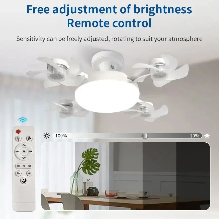 Drone E27 Ceiling Lamp With Remote Control Electric Fan Light Home Decor Bedroom Children's Study Dining Living Room Fan Lights