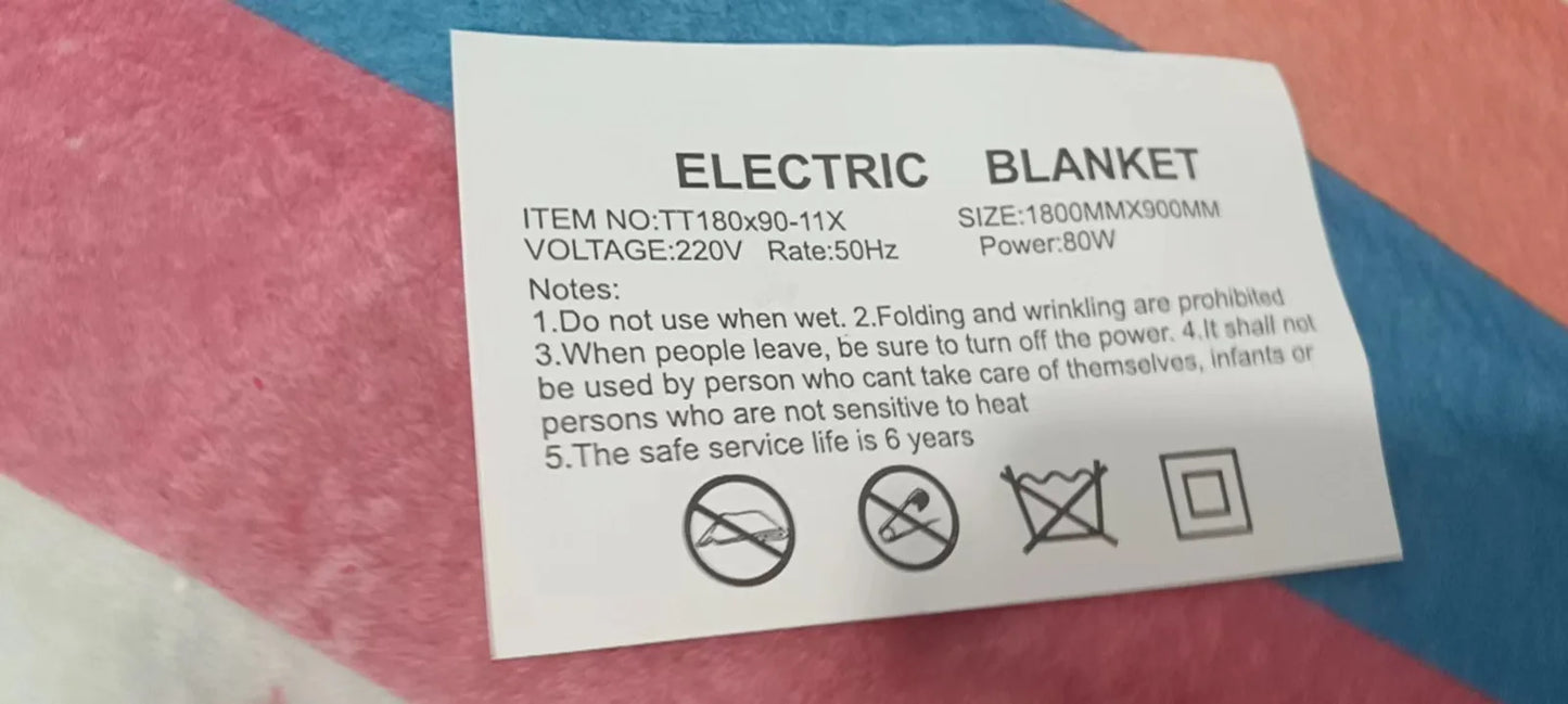 220V Electric Blanket Intelligent Switch Thicken Security Heating Pad Thermostat Blankets Body Warm Electric Flannel Mattress65W