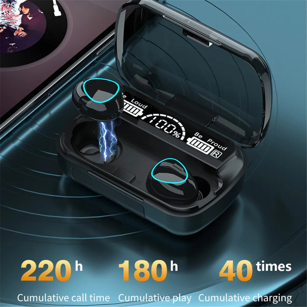M10 Wireless Headphone Bluetooth Earphones Waterproof Earpieces Sport Earbuds For Smartphone Laptop Notebook TWS Music Headset